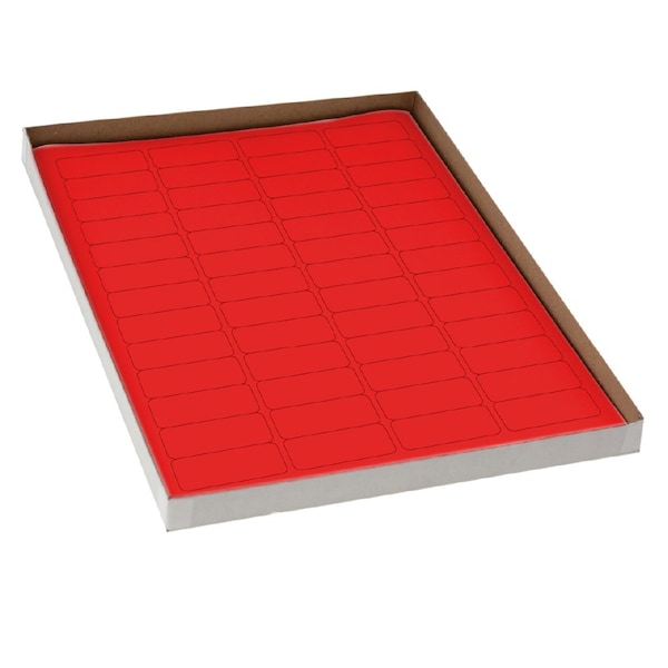 Label Sheets, Cryo, 43x19mm, for Cryovials, 20 Sheets, 52 Labels per Sheet, Red, 1040PK